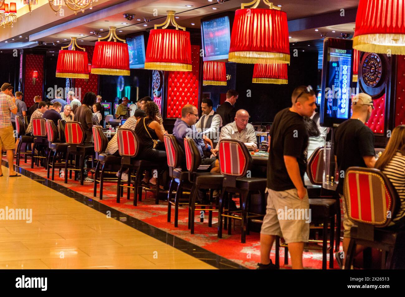 Las Vegas, Nevada.  The Linq Casino.  Gaming Tables. Stock Photo