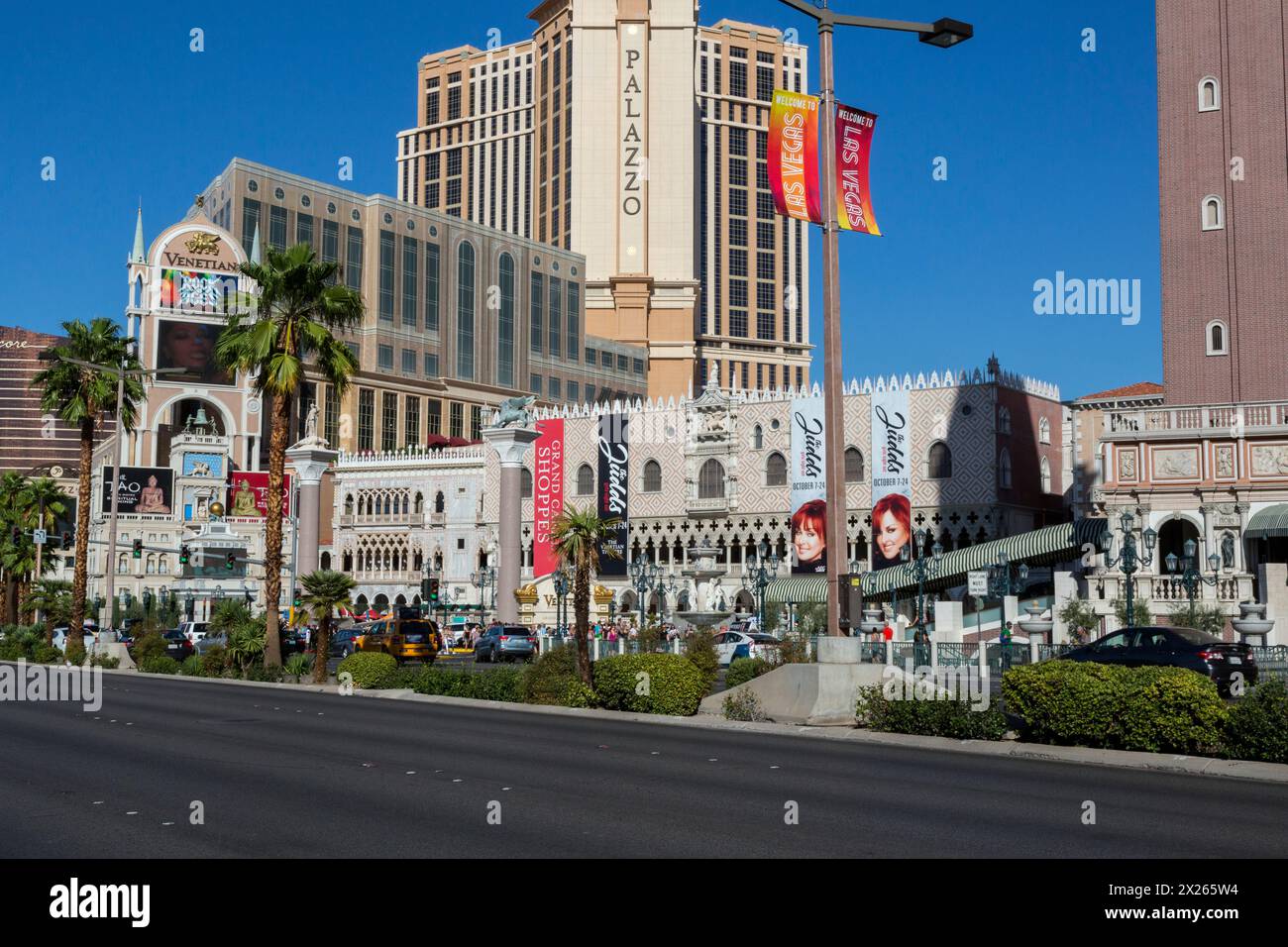 Las Vegas, Nevada.  Facade of The Venetian Hotel and Casino on Las Vegas Boulevard. Stock Photo