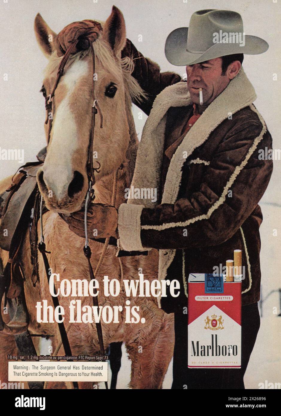 Vintage 'Playboy' magazine February 1974 issue advert, USA Stock Photo