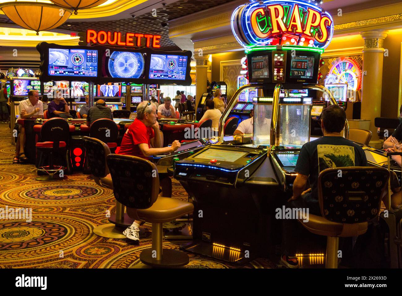 Las Vegas, Nevada.  Casino Gaming Tables. Stock Photo