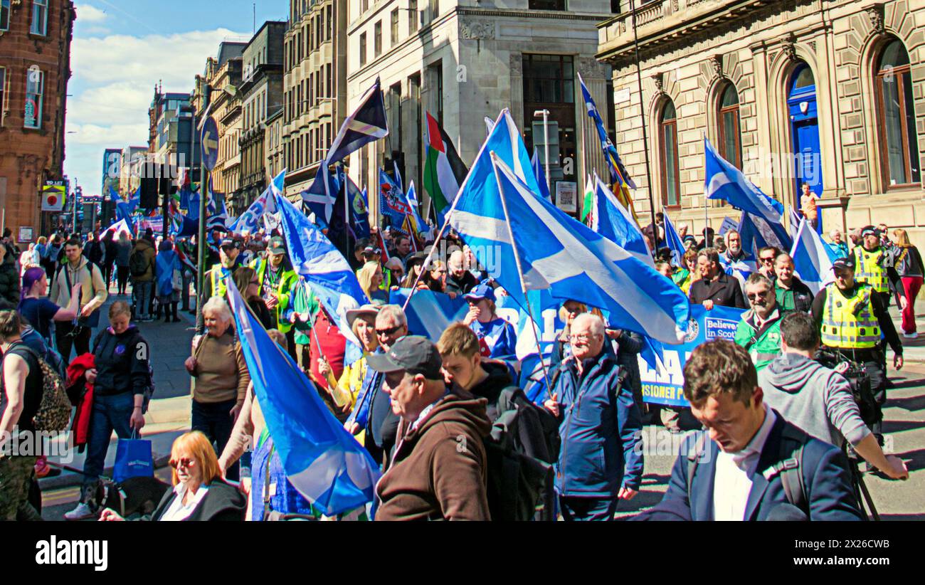 Glasgow, Scotland, UK. 20th April, 2024: Humza and martin compston lead ...