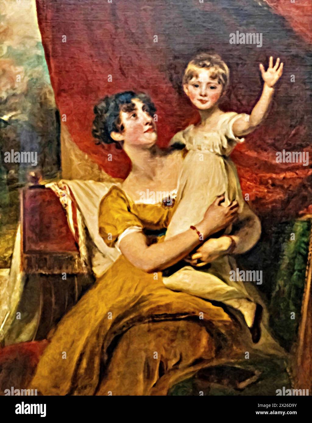 Lady Orde with her Daughter Anne, 1810-12 (Painting) by Artist Lawrence, Thomas (1769-1830) English. Stock Vector