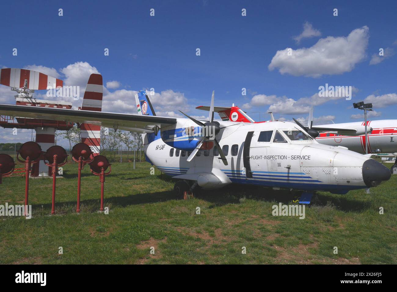 A Let L-410 Turbolet on display at the Repülőmúzeum, Aeropark, Budapest International Airport, Hungary Stock Photo