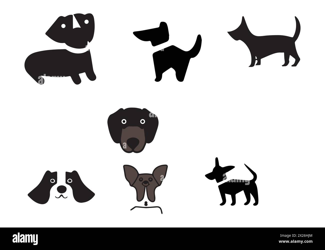 Minimal style Chiweenie Black icon illustration design Stock Vector