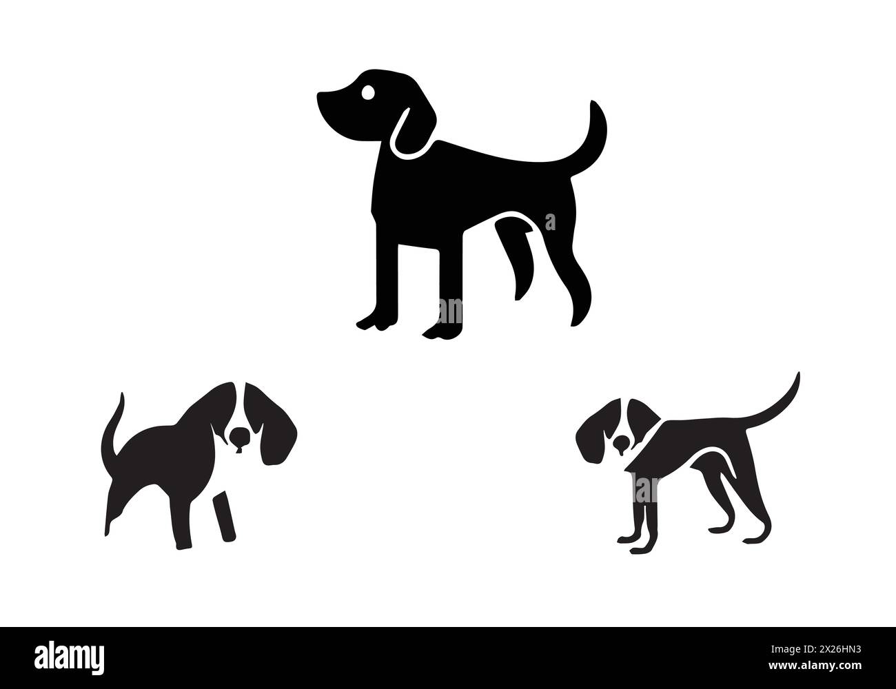 Minimal style dog icon illustration design Stock Vector