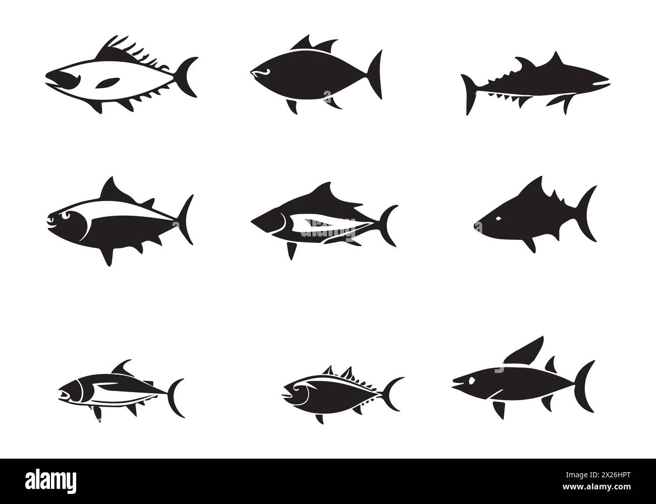 Minimal style fish icon illustration design Stock Vector