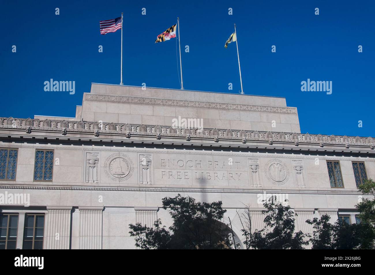 The exterior of the Enoch Pratt Free Library in the city of Baltimore Maryland Stock Photo Alamy