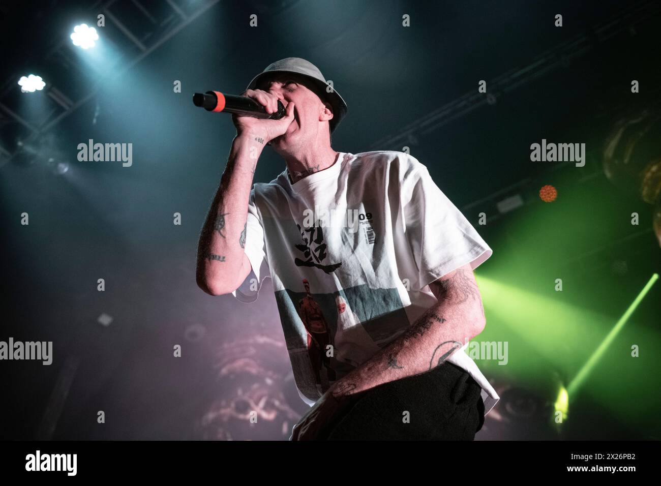 Die Antwoord performing at Sala Razzmatazz, Barcelona 18 Apr. 2024. Photographer: Ale Espaliat Stock Photo