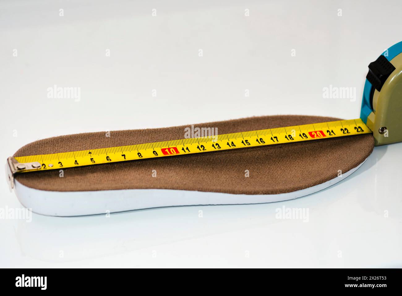 Shoe size measurement. Measure tape measure insoles. shoes size concept