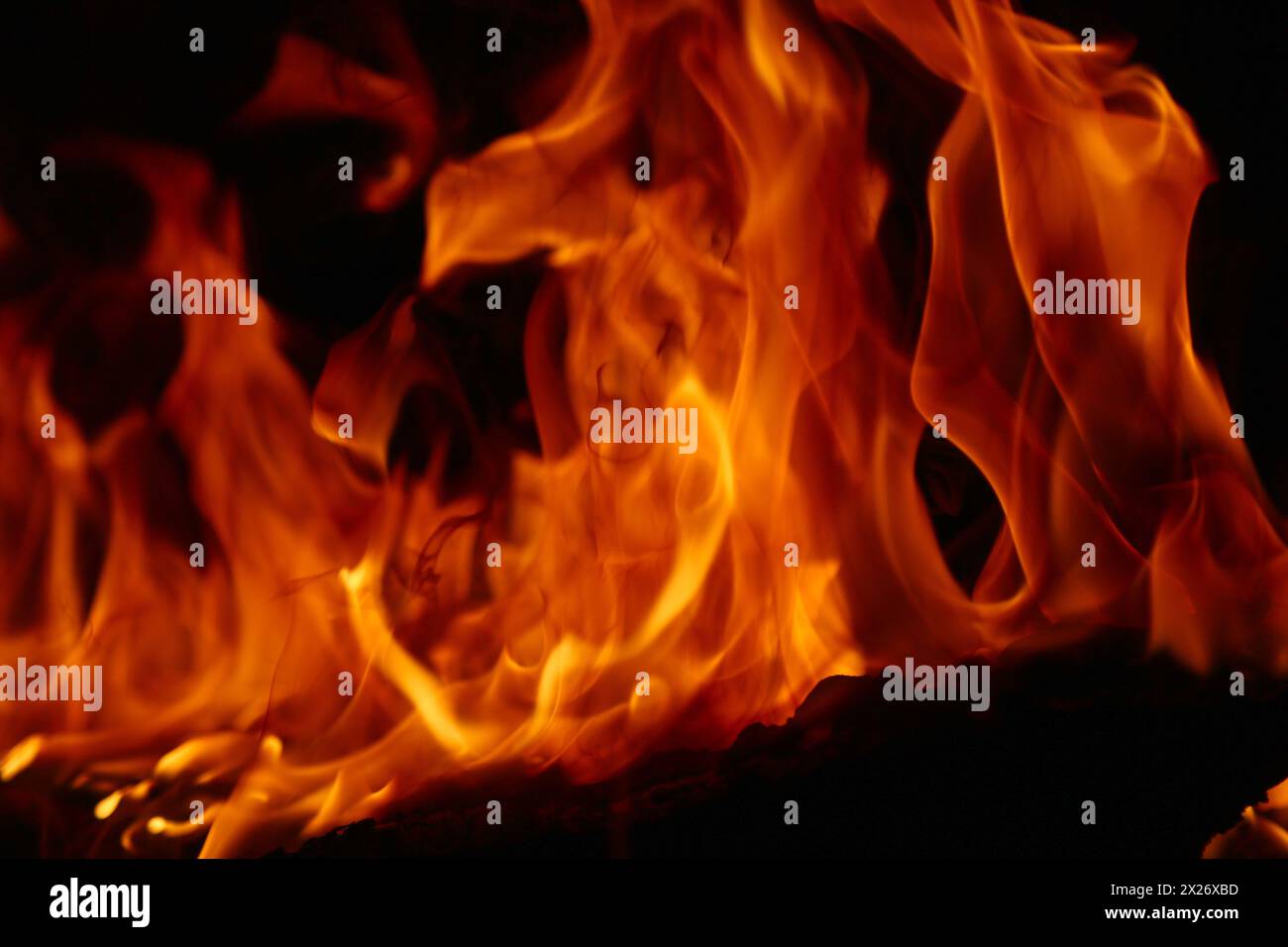 red big fire hot flames burning Stock Photo