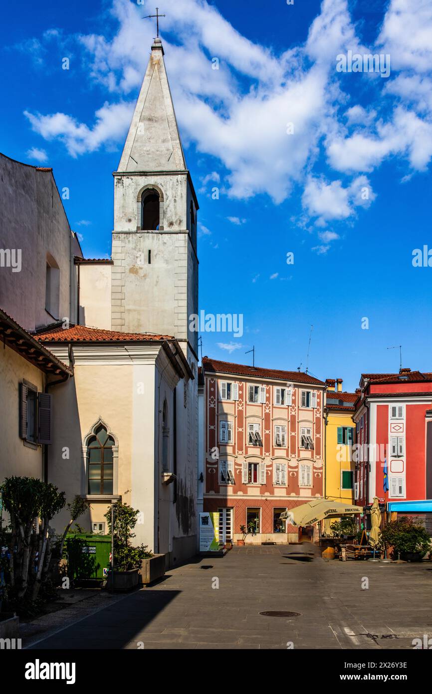 Old town, harbour town Izola, on the Adriatic coast, Slovenia, Izola, Slovenia Stock Photo