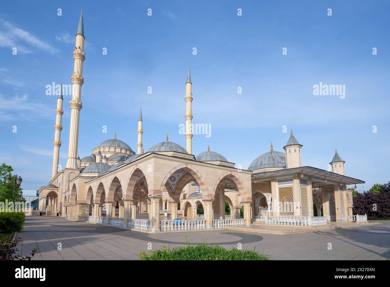 View of the Heart of Chechnya mosque on a sunny June morning. Grozny, Chechen Republic. Russian Federation Stock Photo