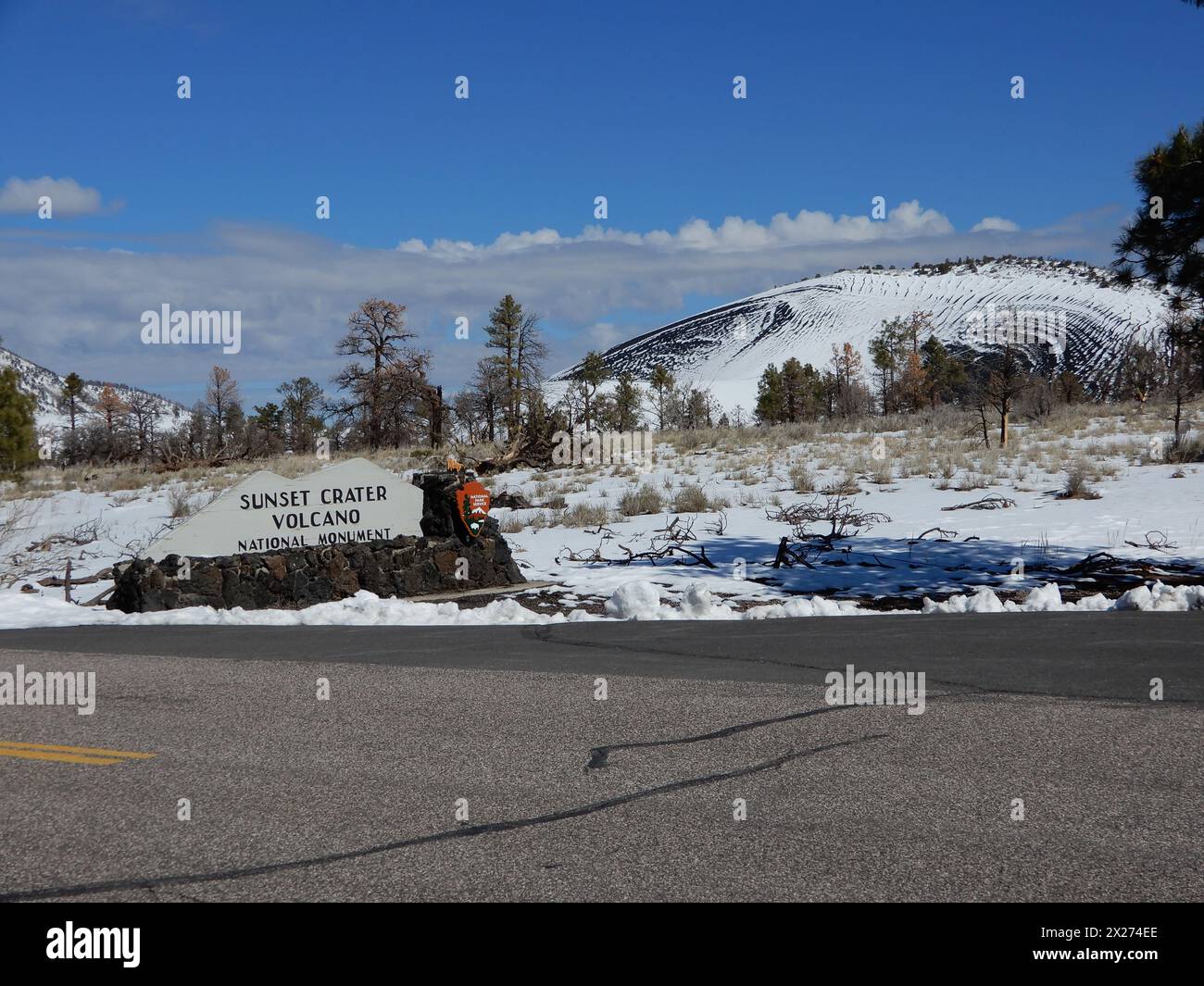 Flagstaff, AZ. U.S.A. 3/20/2024. Sunset Crater Volcano National