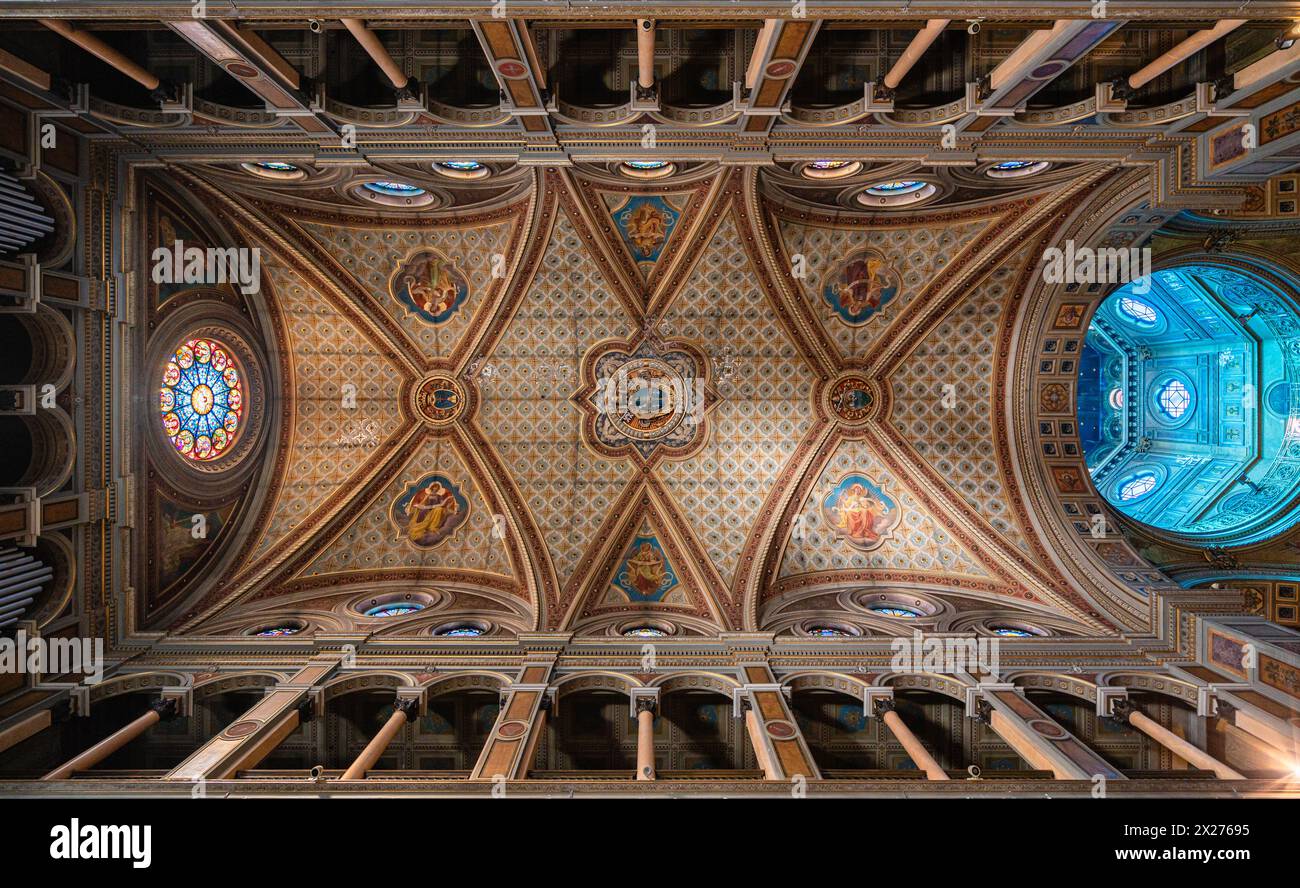 Interior view in the beautiful Church of San Gioacchino in Prati, in Rome, Italy. April-07-2024 Stock Photo