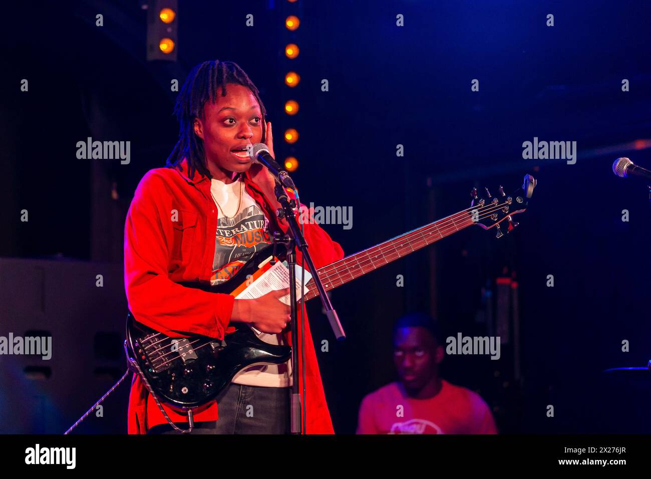 Kings Heath, Birmingham, UK. 20th Apr, 2024. Author Adele Oliver performs as part of the BLACK SOUND, SONG AND SOMA. DEEPING IT: A LIVE EXPERIENCE at the Heath Bookshop Literature and Music Festival, Kings Heath, Birmingham, UK Credit: Peter Lopeman/Alamy Live News Stock Photo