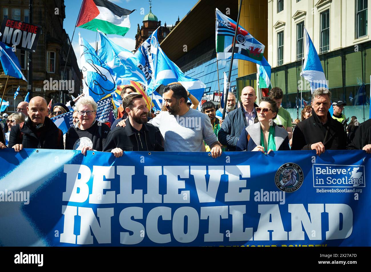 Glasgow Scotland, UK 20 April 2024. March and Rally for an Independent ...