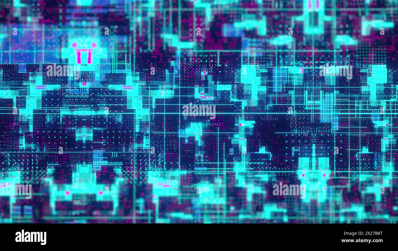 Cyberpunk technology background. Computer generated 3d render Stock ...