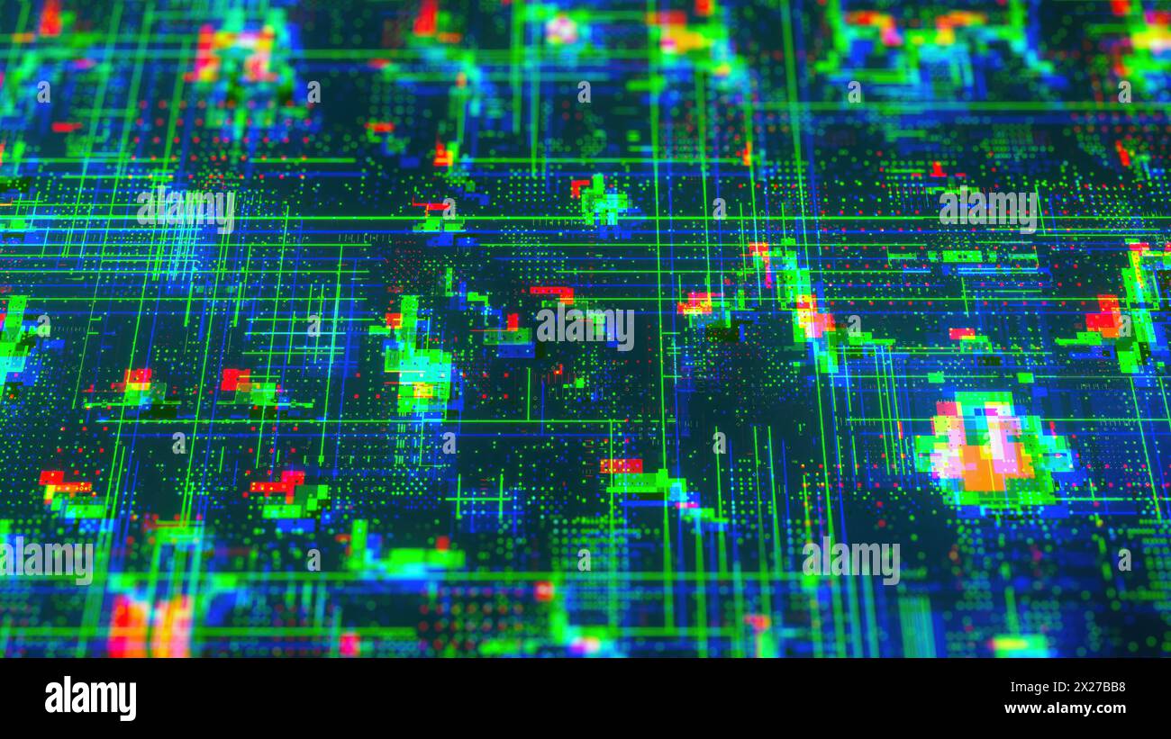 Cyberpunk technology background. Computer generated 3d render Stock ...