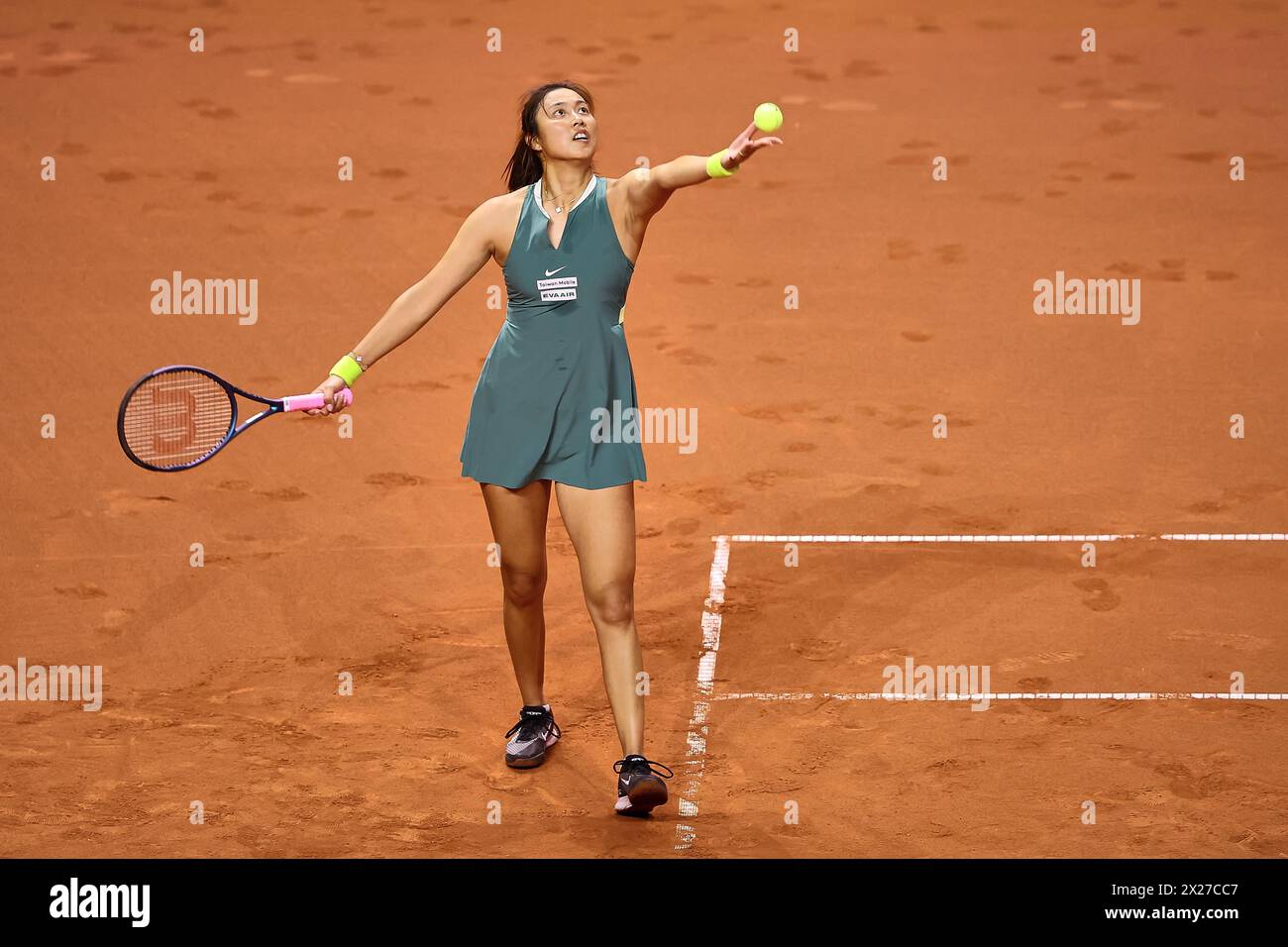 Stuttgart, Baden-Wuerttemberg, Germany. 20th Apr, 2024. Hao-Ching Chan (TPE) serve during the 47. Porsche Tennis Grand Prix Stuttgart - WTA500 (Credit Image: © Mathias Schulz/ZUMA Press Wire) EDITORIAL USAGE ONLY! Not for Commercial USAGE! Stock Photo