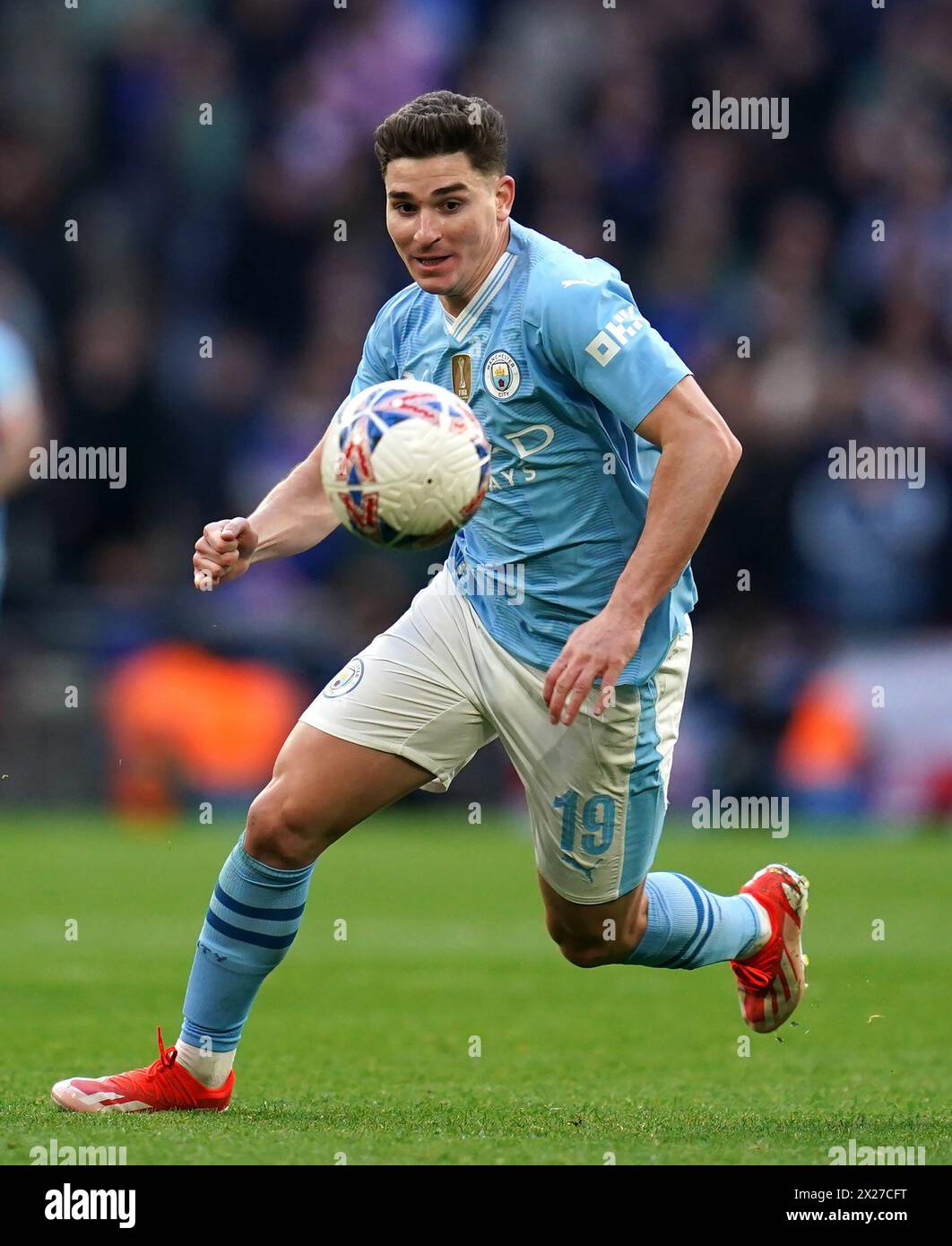 Manchester City's Julian Alvarez during the Emirates FA Cup semi-final ...
