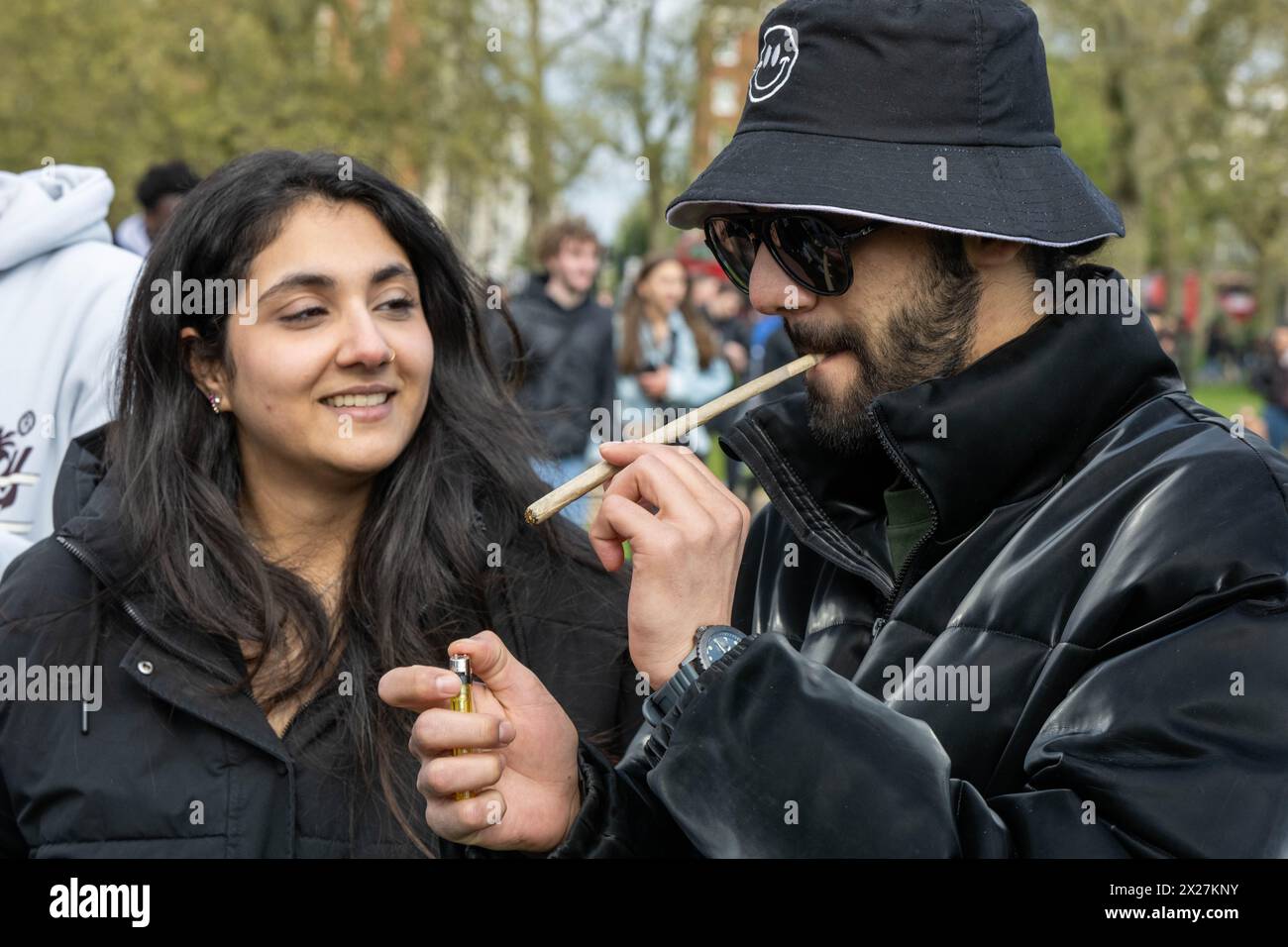 London UK annual '420' rally in Hyde Park to demand that the illegal drug Cannabis is decriminalised. Credit: Ian Davidson/Alamy Live News Stock Photo