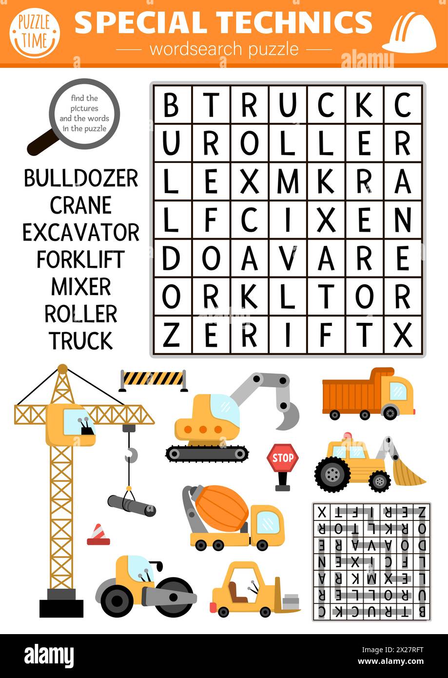 vector-construction-site-wordsearch-puzzle-for-kids-simple-word-search-quiz-with-car-truck-excavator-bulldozer-lifting-crane-for-children-cute-e-stock-vector-image-art-alamy for Car Word Search Free Printable Vector construction site wordsearch puzzle for kids. Simple word search quiz with car, truck, excavator, bulldozer, lifting crane for children. Cute e Stock Vector Image & Art - Alamy for Car Word Search Free Printable