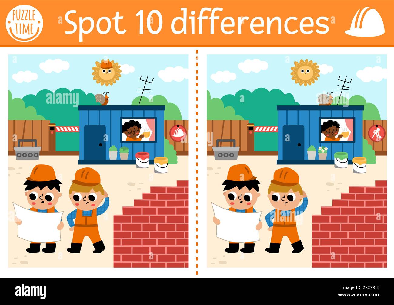 Find differences game for children. Educational activity with boy