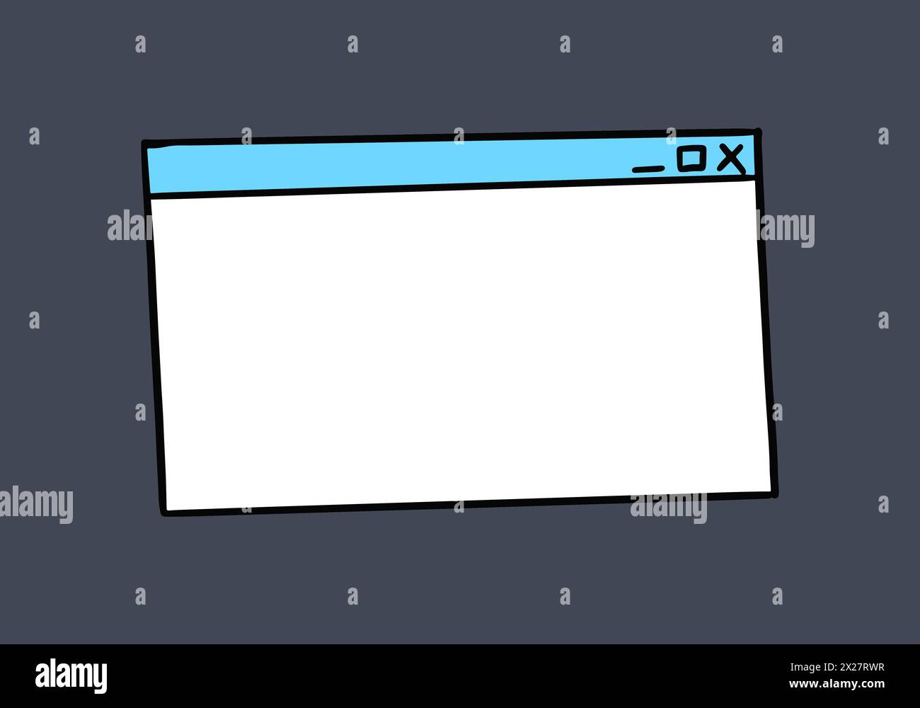Doodle, vector illustration of computer program. Stock Vector