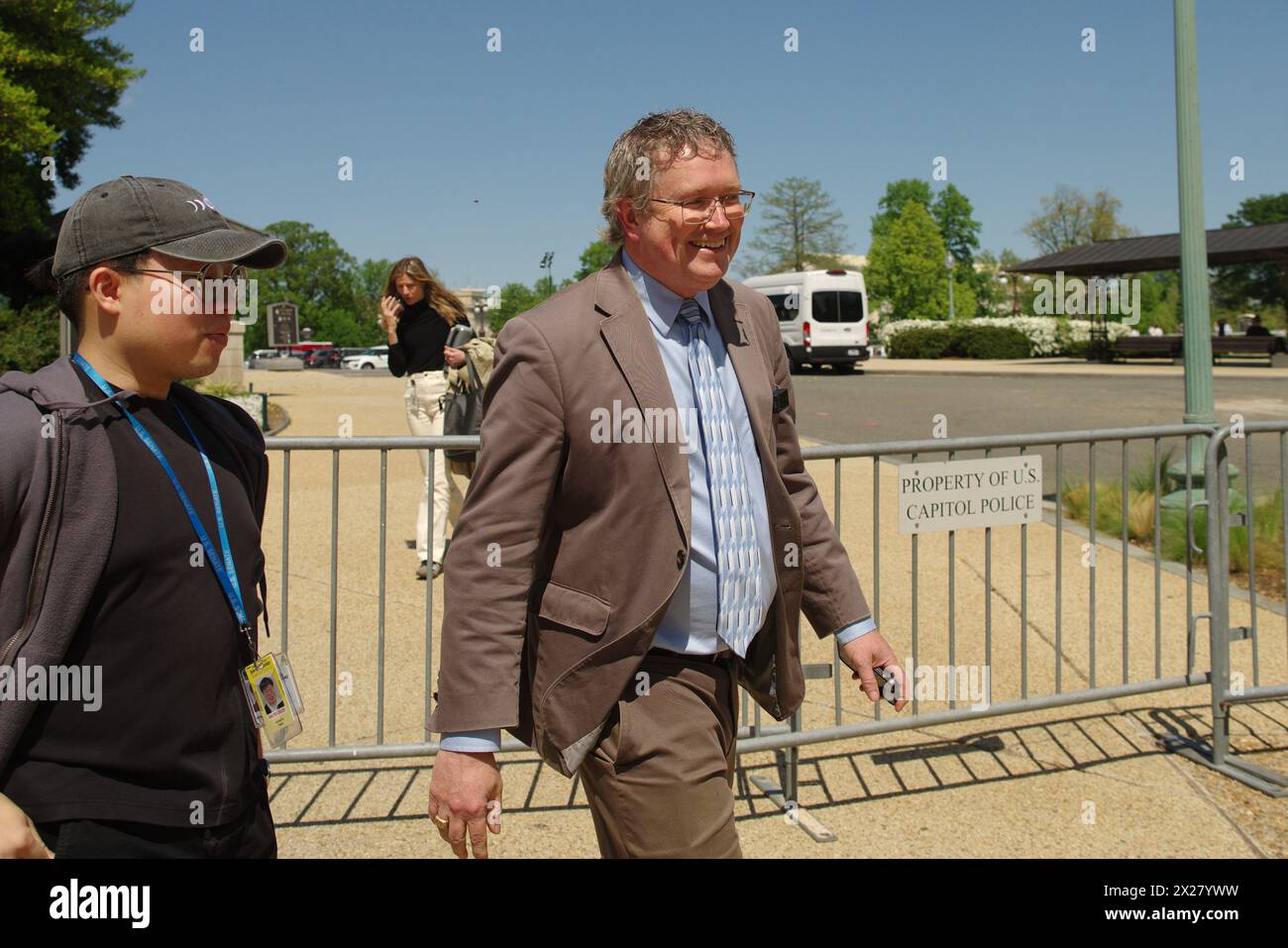 Washington, DC, USA. 20 Apr 2024. U.S. Rep. Thomas Massie (R-Kentucky) leaves the Capitol after passage of several foreign aid bills for Ukraine, Taiwan, Israel and Gaza. Credit: Philip Yabut/Alamy Live News Stock Photo