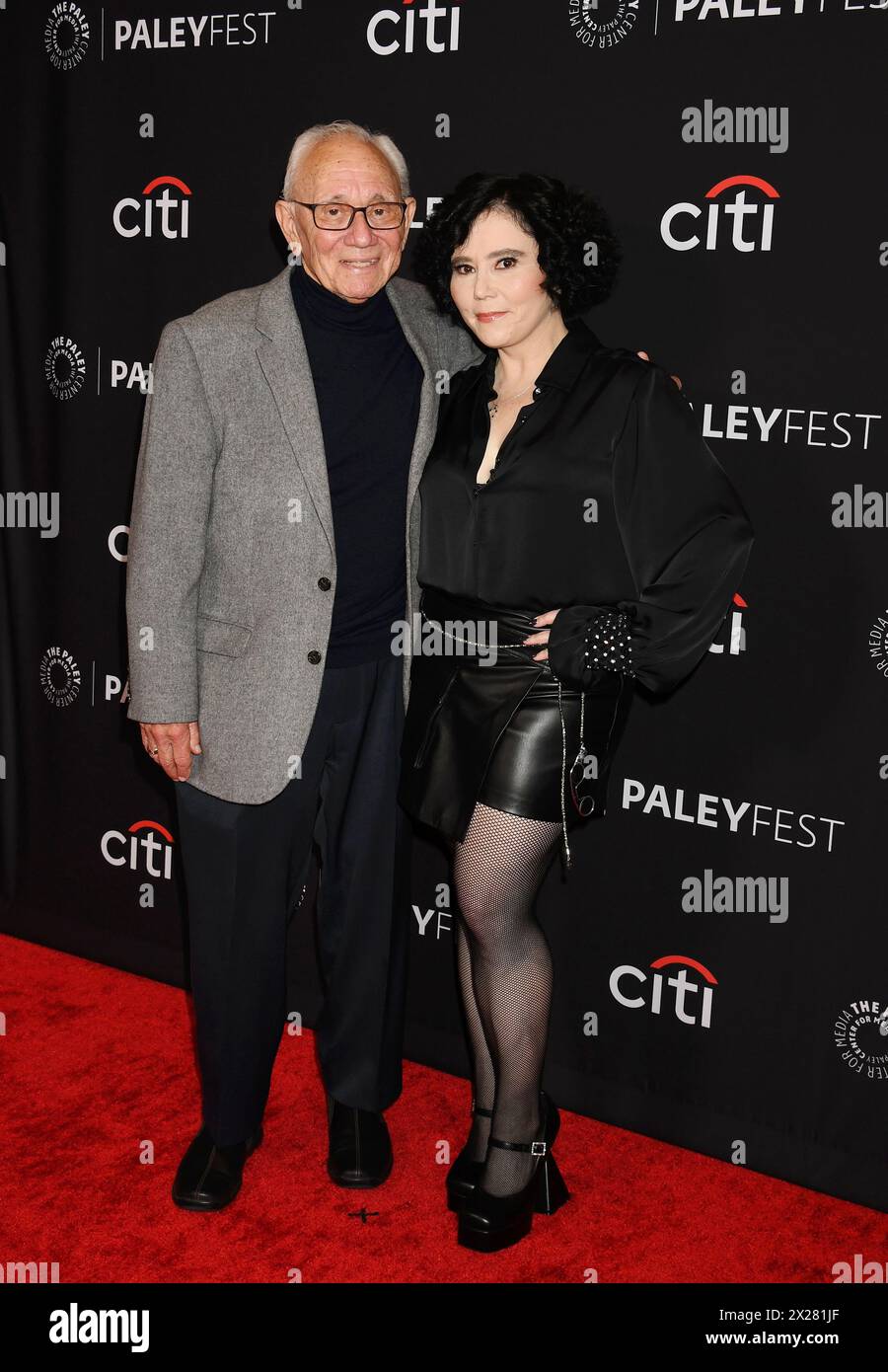 HOLLYWOOD, CALIFORNIA - APRIL 19: (L-R) Irving Borstein and Alex Borstein arrive at Paley Fest LA 2024 - 'Family Guy' 25th Anniversary Celebration at Stock Photo