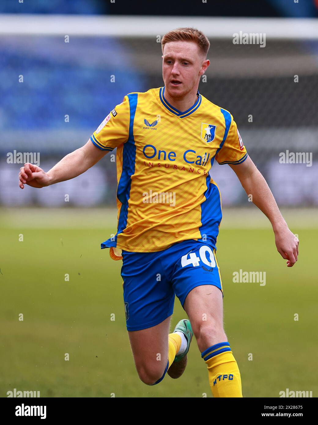 Mansfield, UK. 20th Apr, 2024. Davis Keillor-Dunn of Mansfield Town during the Mansfield Town FC v Gillingham Town FC sky bet EFL League 2 match at the One Call Stadium, Mansfield, England, United Kingdom on 20 April 2024 Credit: Every Second Media/Alamy Live News Stock Photo