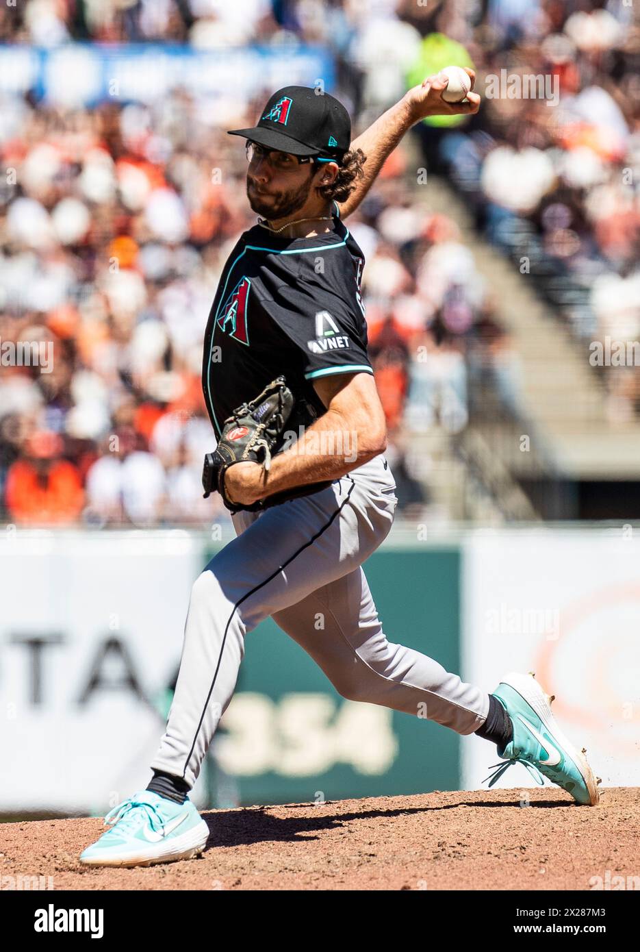 April 20 2024 San Francisco CA, U.S.A. Arizona second pitcher Zac