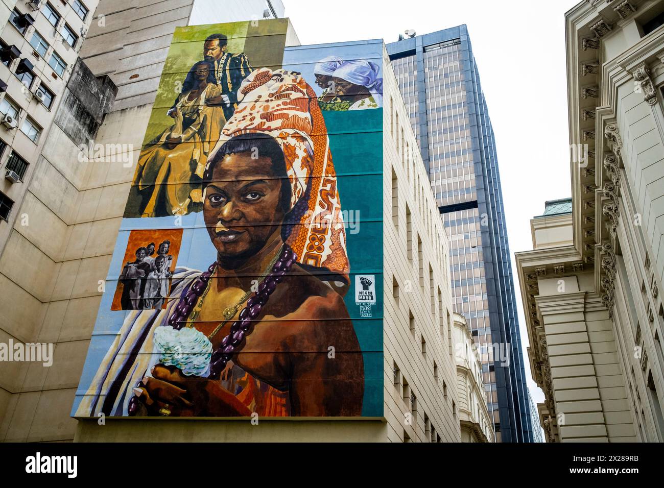 A Large Colourful Mural On A Building In The Centro District of Rio de ...