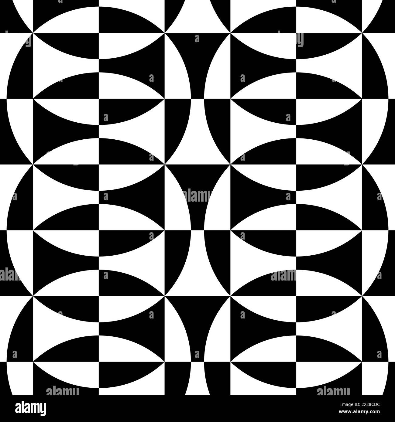 Seamless pattern. Black and white geometric background. Vector art. Stock Vector