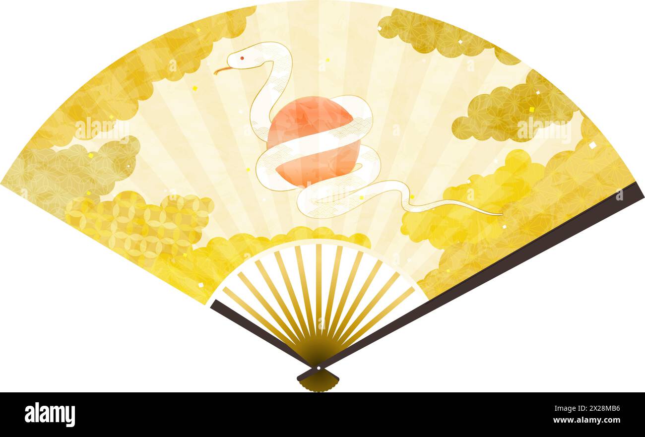 White Snake, Japanese traditional background of Sea of Clouds, Japanese