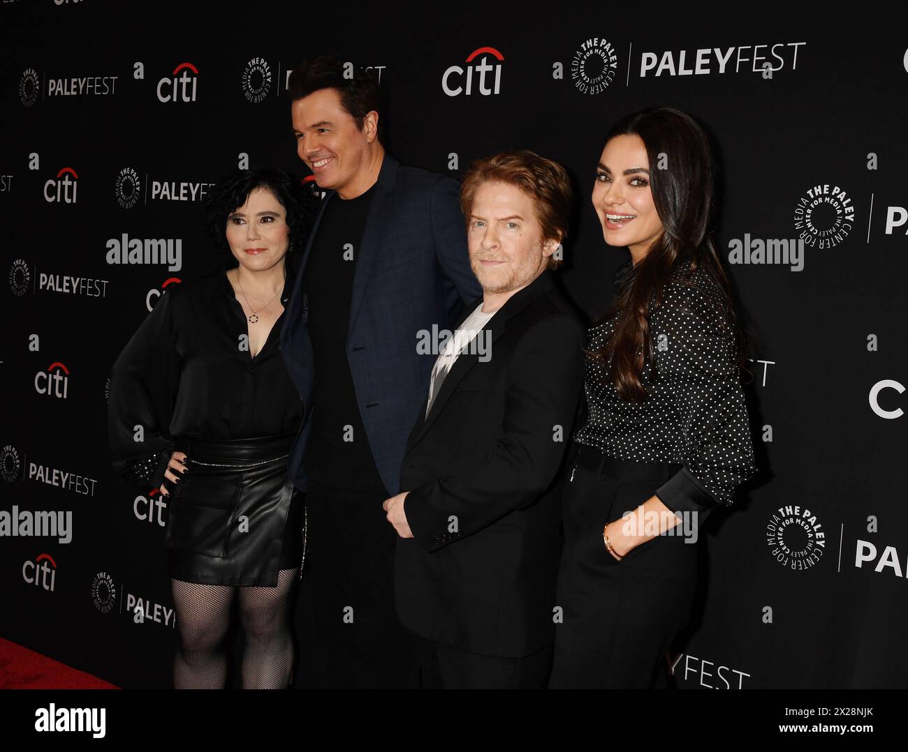 Hollywood, California, USA. 19th Apr, 2024. (L-R) Alex Borstein, Seth MacFarlane, Seth Green and Mila Kunis arrive at Paley Fest LA 2024 - 'Family Guy' 25th Anniversary Celebration at Dolby Theatre on April 19, 2024 in Hollywood, California. Credit: Jeffrey Mayer/Media Punch/Alamy Live News Stock Photo