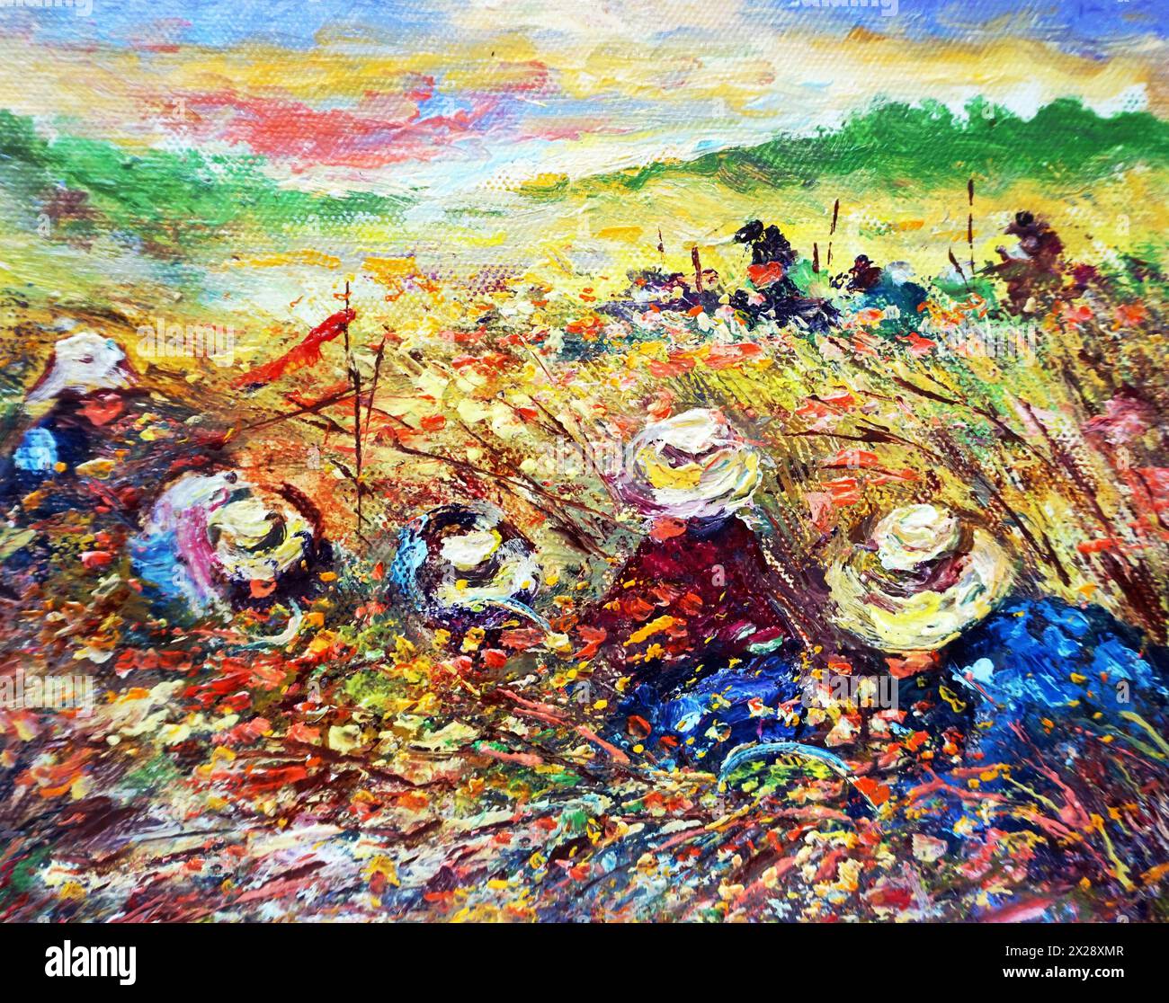 Art painting Oil color Harvest Rice Countryside in the provinces ...