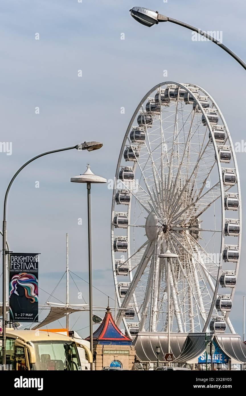 BRIGHTON, EAST SUSSEX, UK - APRIL 30, 2012: The Brighton Wheel on the seafront (in use 2011-2016) Stock Photo