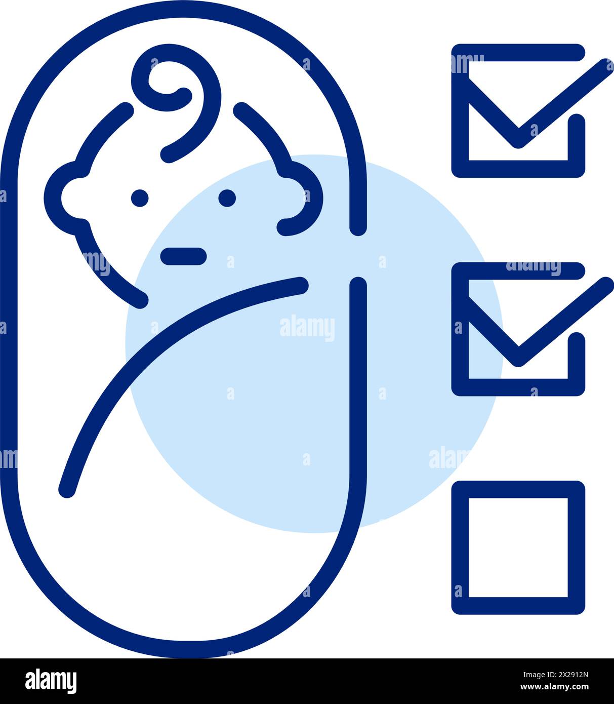 Baby and checklist. Children health checkup. Growth and development