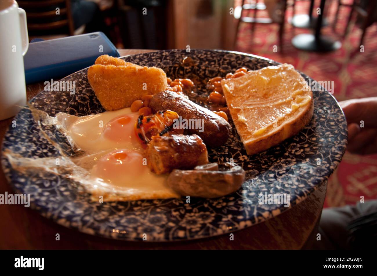 Traditional English Breakfast, Pub Meal, Tower Hamlets, London, UK Stock Photo