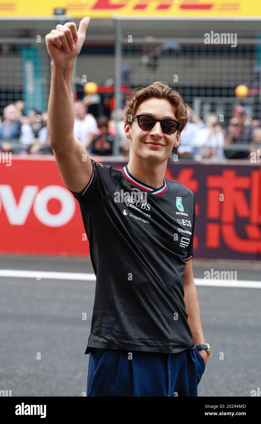 RUSSELL George (gbr), Mercedes AMG F1 Team W15, portrait during the Formula 1 Lenovo Chinese Grand Prix 2024, 5th round of the 2024 Formula One World Championship from April 19 to 21, 2024 on the Shanghai International Circuit, in Shanghai, China Stock Photo