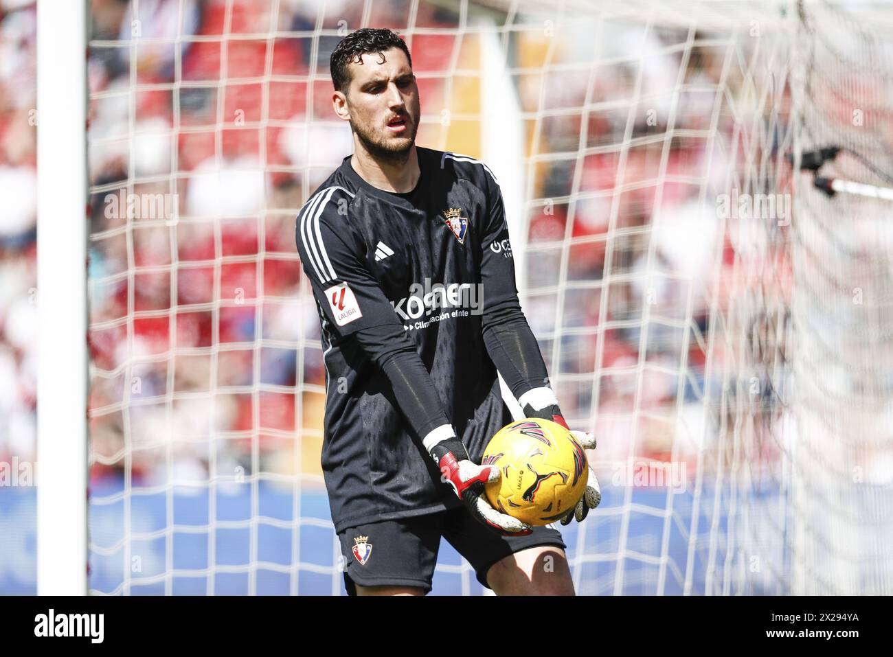 Sergio Herrera of Osasuna during the Spanish championship La Liga football match between Rayo Vallecano and CA Osasuna on April 20, 2024 at Estadio de Vallecas in Madrid, Spain Stock Photo