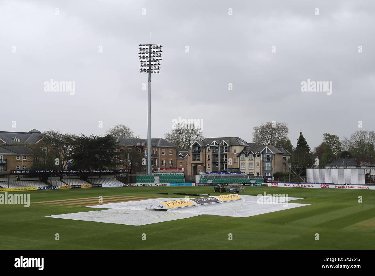 General view of the ground during Essex CCC vs Lancashire CCC, Vitality County Championship Division 1 Cricket at The Cloud County Ground on 19th Apri Stock Photo