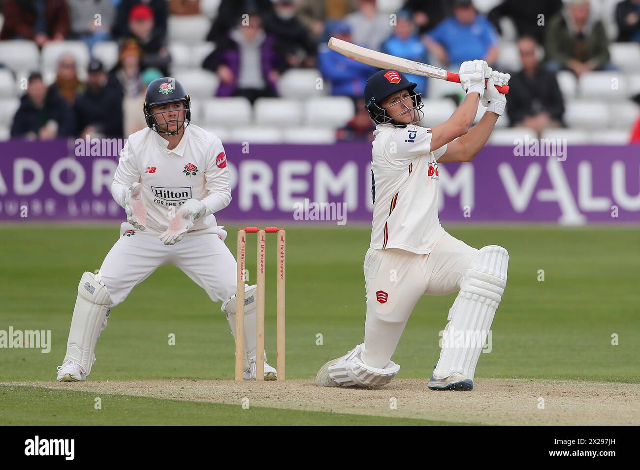 Michael Pepper in batting action for Essex during Essex CCC vs Lancashire CCC, Vitality County Championship Division 1 Cricket at The Cloud County Gro Stock Photo