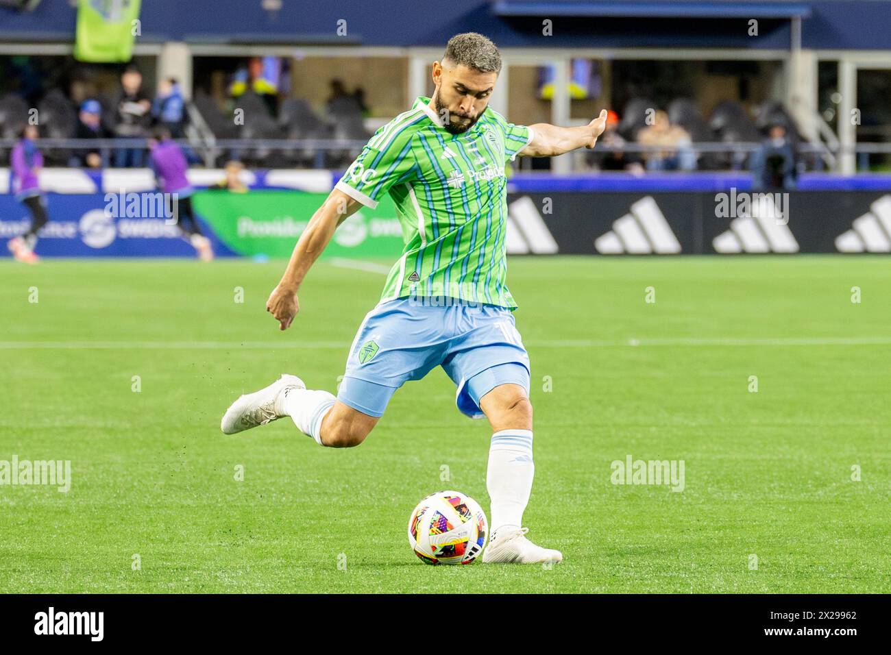 Seattle, Washington, USA. 20th Apr, 2024. Seattle Sounders player ...