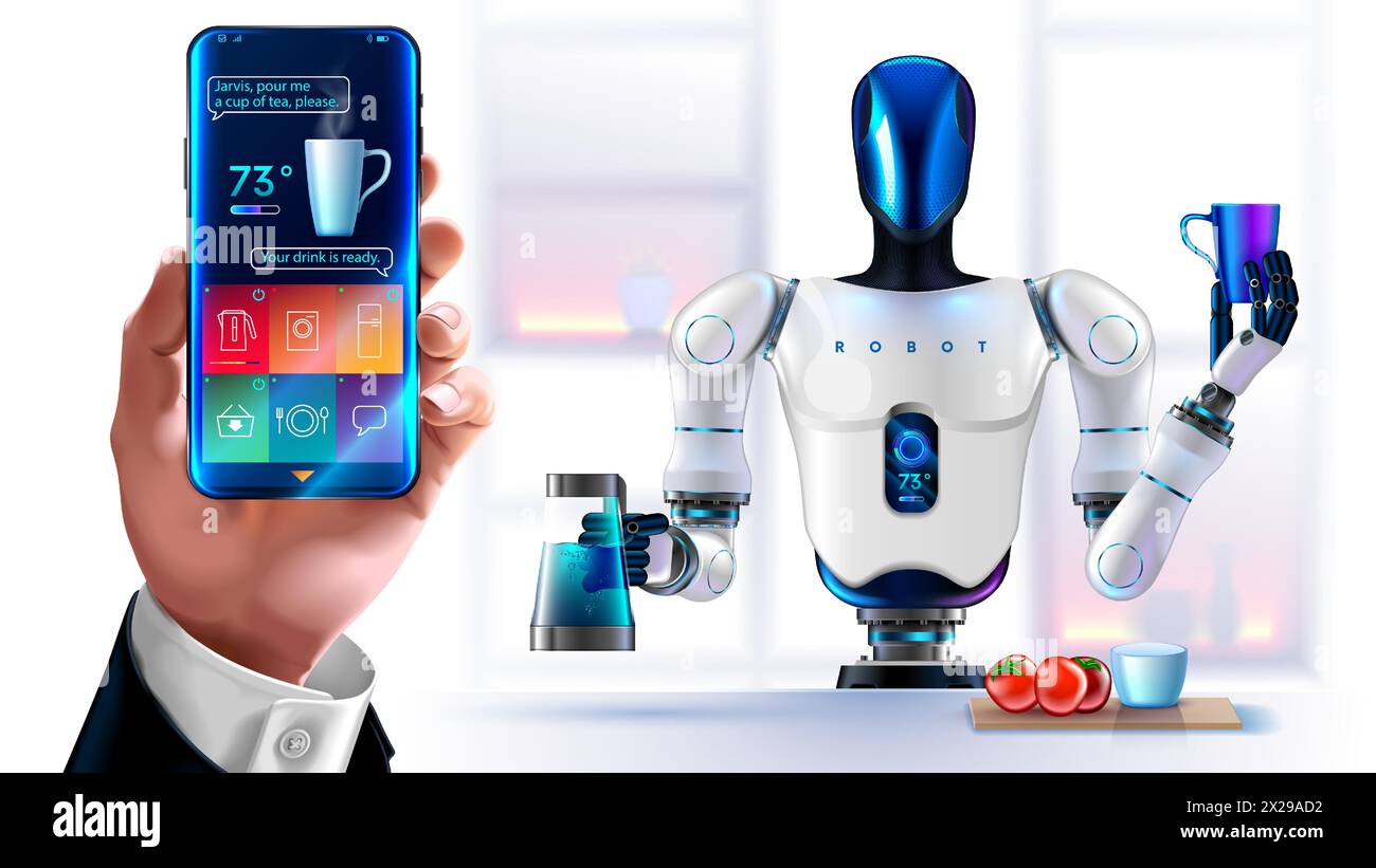Human robot dinner Stock Vector Images - Alamy