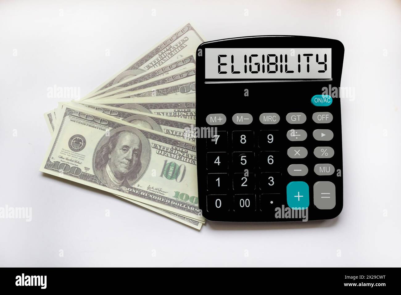 Business concept. Next to the calculator and dollars are cubes with the  inscription - BONDS Stock Photo - Alamy