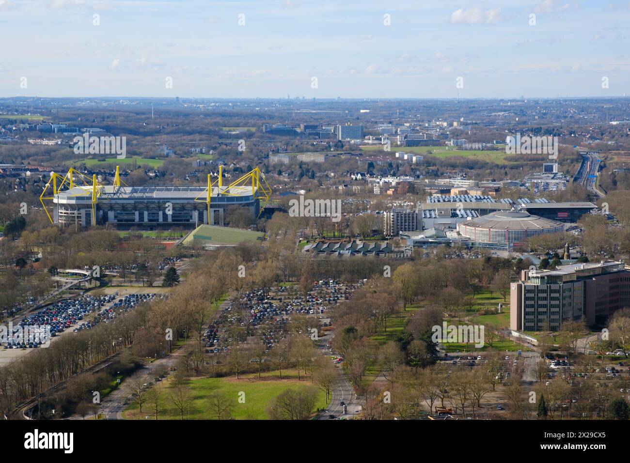 View from above to the city of Dortmund Stock Photo