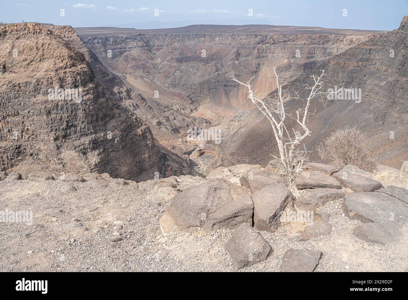 The impressive Canyon d'Adaile, known to the Afar people as Dimbia, Ghoubbet el Kharab, Djibouti Stock Photo