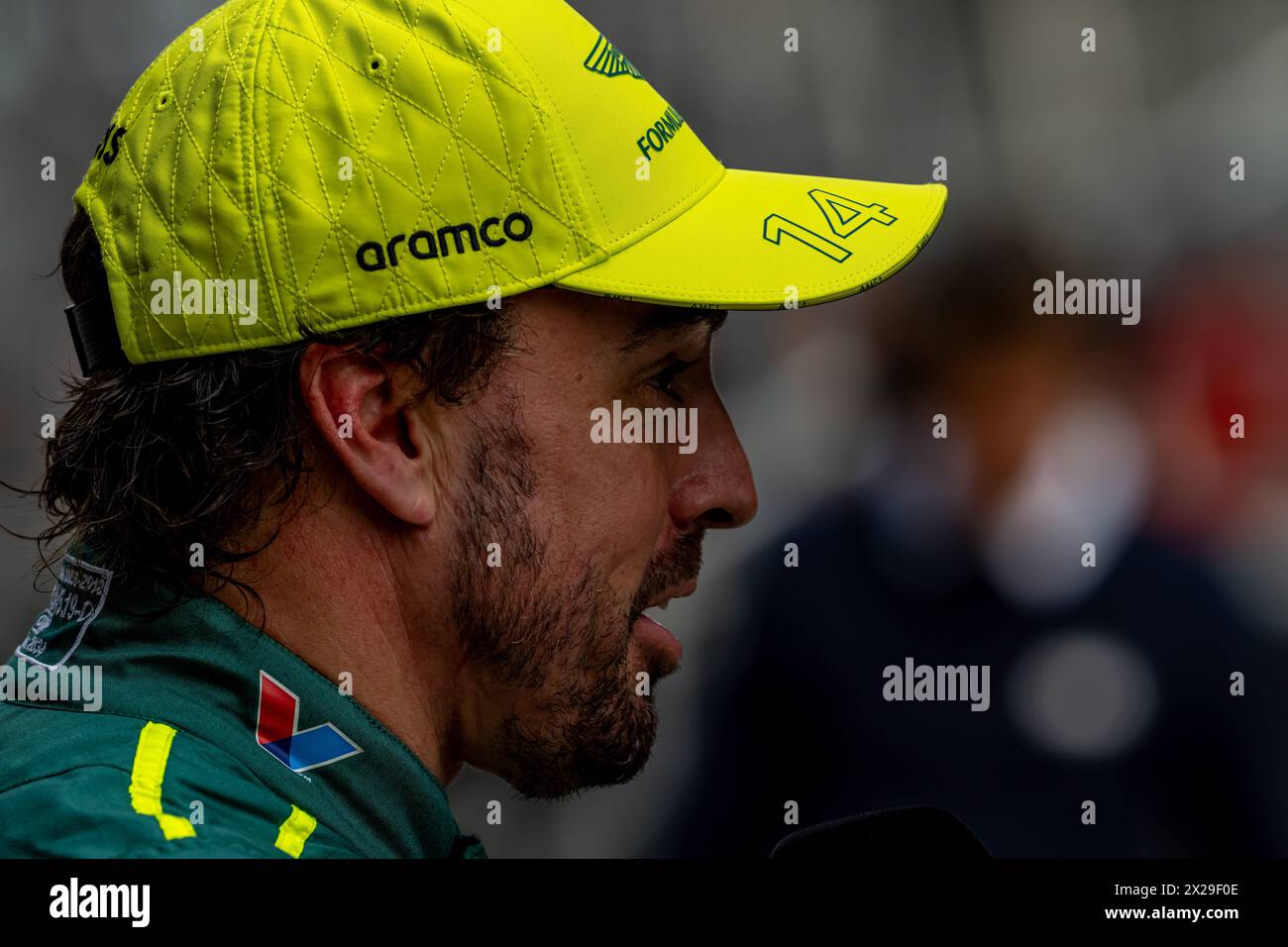 SHANGHAI, CHINA - APRIL 20: Fernando Alonso, Aston Martin F1 AMR23 During qualifying ahead of the F1 Grand Prix of China at Shanghai International Circuit on April 20, 2024 in Shanghai, China. (Photo by Michael Potts/BSR Agency) Stock Photo